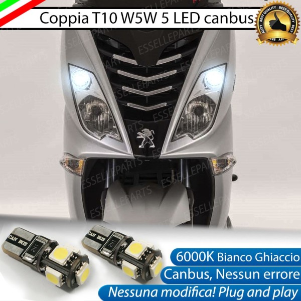 Luci posizione T10 5 LED Canbus per PEUGEOT Citystar 125 2011-2016 i Liquido