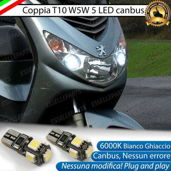 Luci posizione T10 5 LED Canbus per PEUGEOT Elystar 150 2002-2003