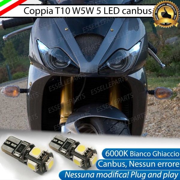 Luci posizione T10 5 LED Canbus per Triumph Daytona 675 2009-2016 R ABS