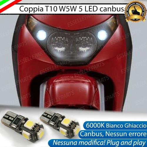Luci posizione T10 5 LED Canbus per PIAGGIO Beverly 125 2002-2006