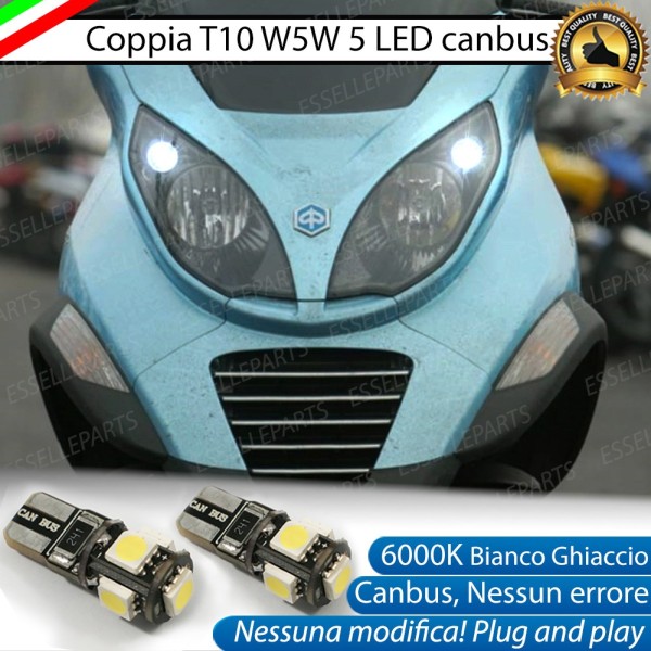 Luci posizione T10 5 LED Canbus per PIAGGIO MP3 125 2009-2013 Hybrid