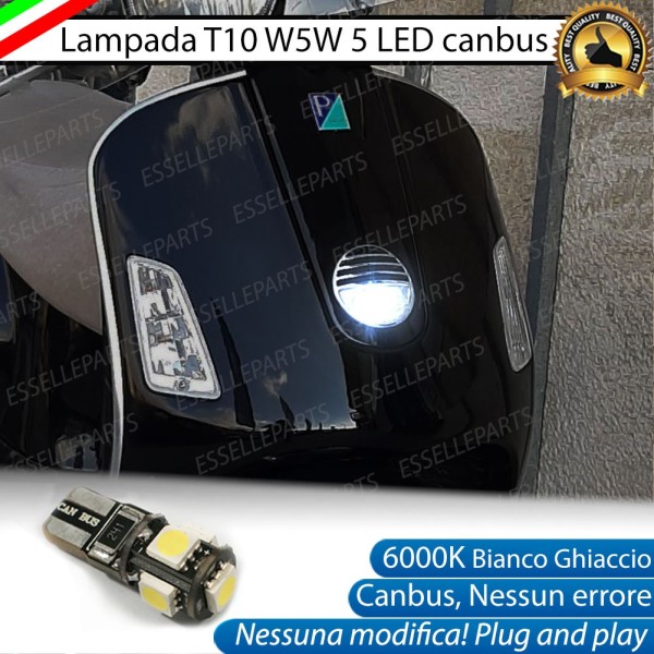 Luce posizione T10 5 LED Canbus per VESPA GTS 125 2008-2016 Super