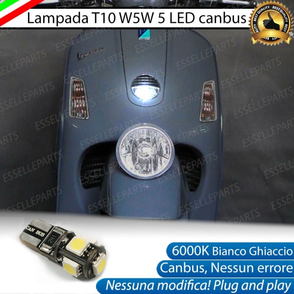 Luce posizione T10 5 LED Canbus per VESPA GTV 300 2011-2014 Vie della Moda