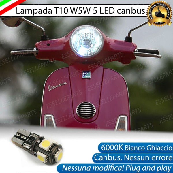 Luce posizione T10 5 LED Canbus per VESPA LX 125 2012-2014 3V