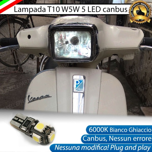 Luce posizione T10 5 LED Canbus per VESPA S College 125 2010-2011 i.e.