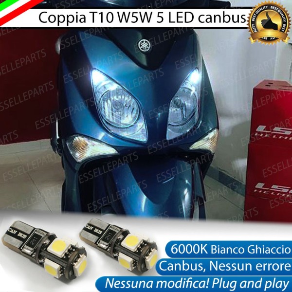 Luci posizione T10 5 LED Canbus per YAMAHA X-City 125 2007-2016