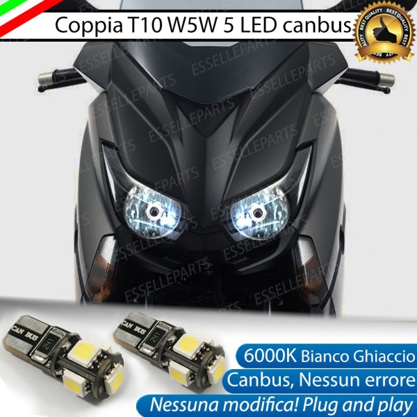 Luci posizione T10 5 LED Canbus per YAMAHA X-Max 400 2013-2016