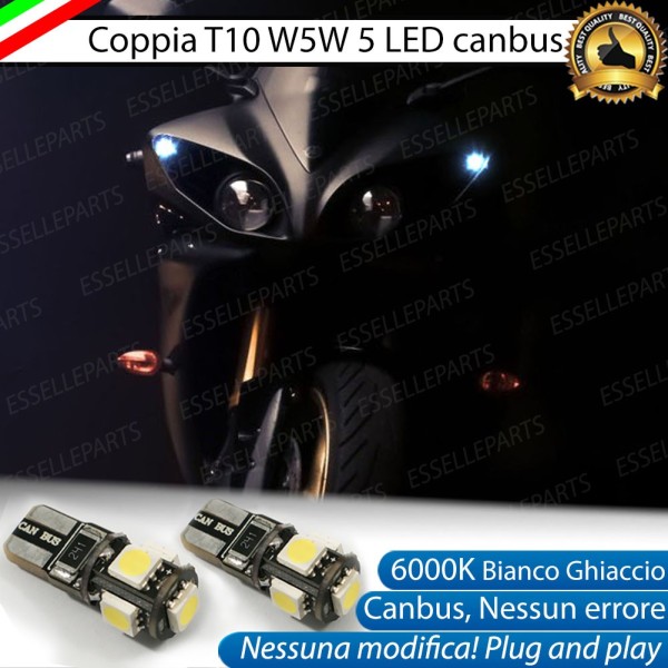 Luci posizione T10 5 LED Canbus per YAMAHA YZF R1 2009-2011