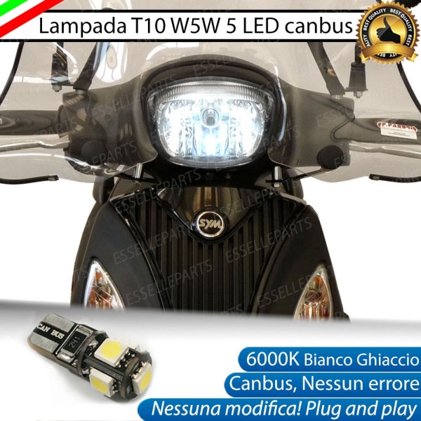Luce posizione T10 5 LED Canbus per SYM Symphony 50 2010-2017 S