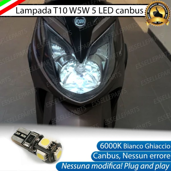 Luce posizione T10 5 LED Canbus per SYM Symphony 50 2010-2016 SR