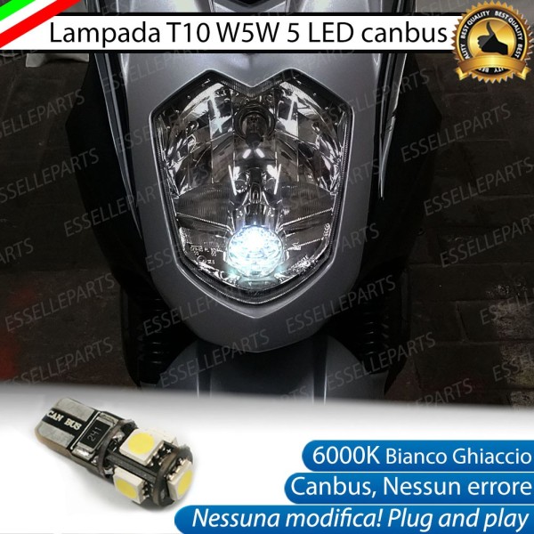Luce posizione T10 5 LED Canbus per SYM Symply 125 2014-2016 2