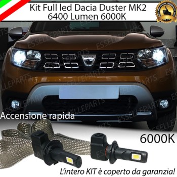Kit Full LED H7 6400 Lumen 6000K bianco Anabbaglianti DACIA DUSTER 2