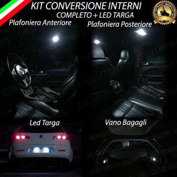Kit LED interni + Luci targa LED 6000K Bianco Canbus Alfa Romeo 159 Station Wagon