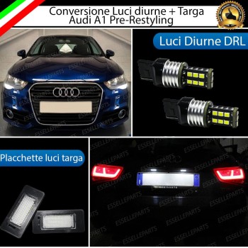 Conversione LED Luci diurne DRL + Placchette LED Targa Audi A1 8X Fino al 2014 Conversione LED Luci diurne DRL + Placchette LED Targa Audi A1 8X Fino al 2014