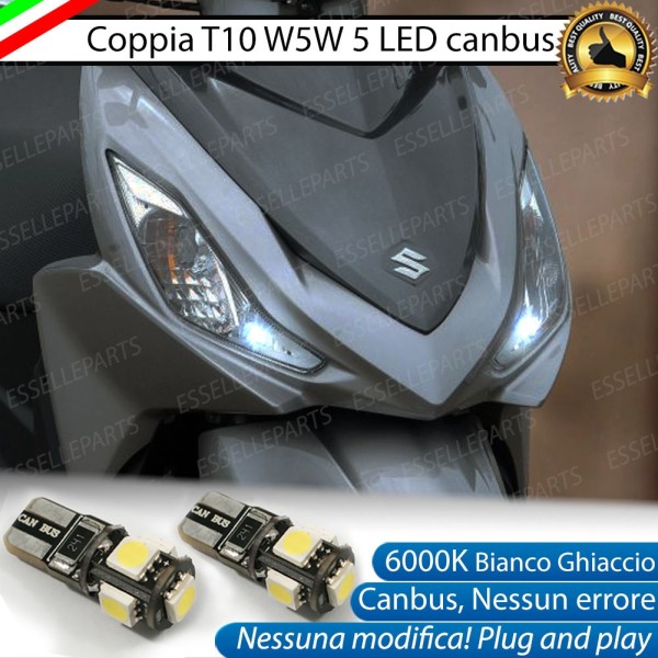 Luci posizione T10 5 LED Canbus per SUZUKI Address 110 2018-2020