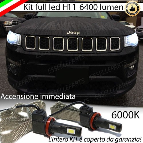 Kit Full LED Anabbaglianti H11 6400 LUMEN 6000K JEEP COMPASS MK2 con fari a parabola