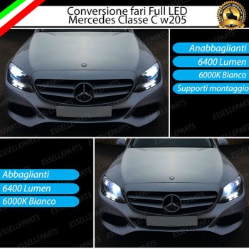 Conversione Fari Full LED 6000k canbus MERCEDES CLASSE C W205 No Error