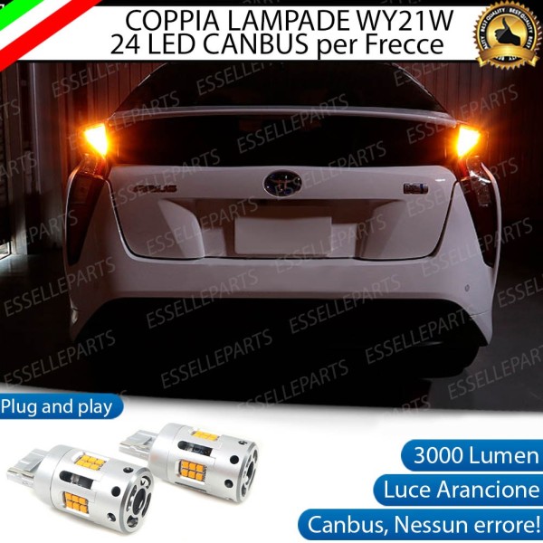 Coppia Lampade T20 WY21W 24 LED CANBUS 3.0 PER FRECCE DIREZIONALI POSTERIORI TOYOTA PRIUS IV