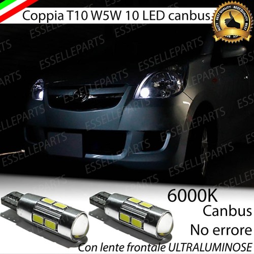 Coppia Lampade T10 W5W LED canbus con lente frontale per luci di posizione per Daihatsu Cuore VII