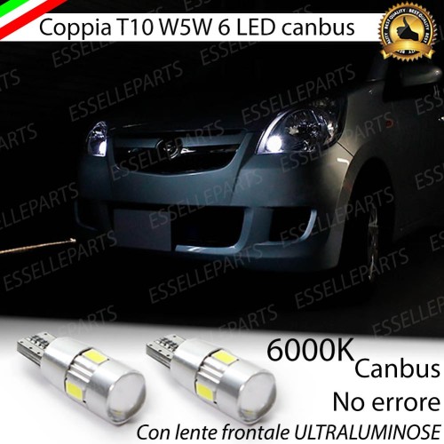 Coppia Lampade T10 W5W LED canbus con lente frontale per luci di posizione per Daihatsu Cuore VII