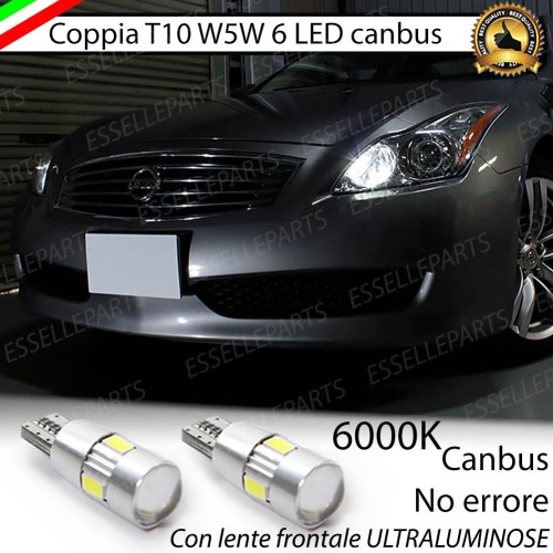 Lampade T10 W5W Canbus 6 LED no error luci posizione Hyundai Genesis