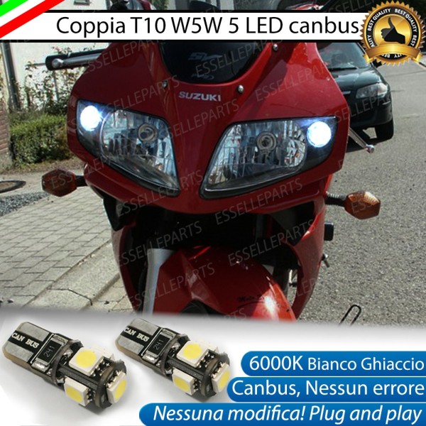 Luci posizione T10 5 LED Canbus per SUZUKI SV 650 2006-2011 S