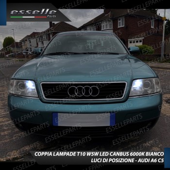 Coppia luci di posizione T10 W5W 5 LED canbus 6000K Bianco Audi A6 C5 Dal 2002