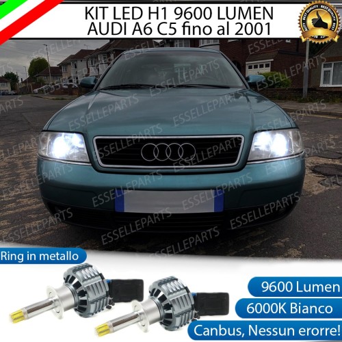 Kit Full LED H1 9600 Lumen 6000K bianco Anabbaglianti AUDI A6 C5 FINO AL 2001