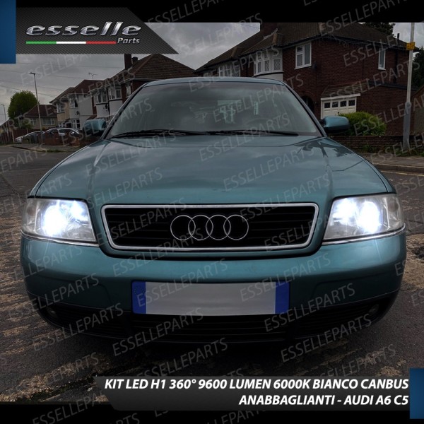 Kit Full LED H1 9600 Lumen 6000K bianco Anabbaglianti AUDI A6 C5 FINO AL 2001