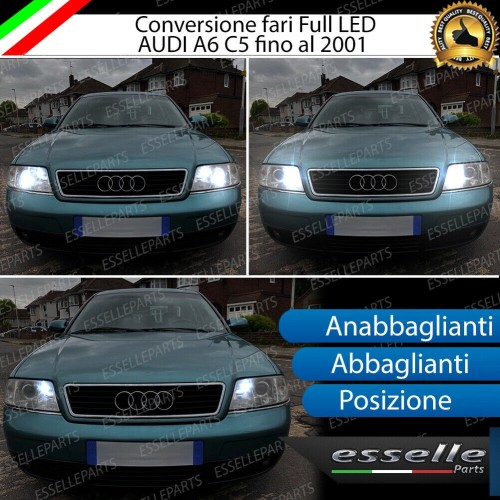 Conversione Fari Full LED 9600LM + 6400LM + 330LM Audi A6 C5 Fino al 2001