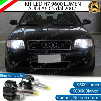 Kit Full LED H7 9600 Lumen 6000K bianco Anabbaglianti AUDI A6 C5 DAL 2002 IN POI