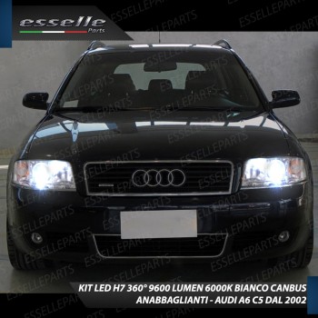 Kit Full LED H7 9600 Lumen 6000K bianco Anabbaglianti AUDI A6 C5 DAL 2002 IN POI