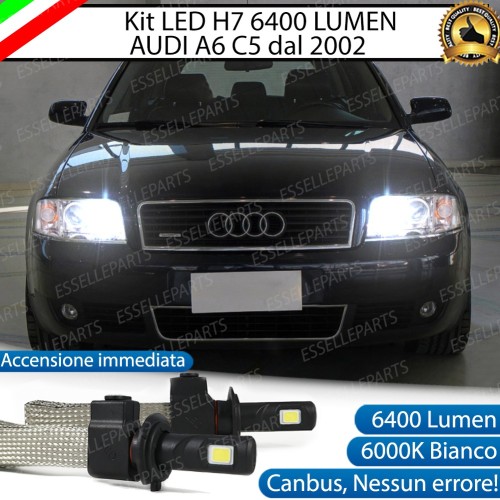 Kit Full LED H7 6400 Lumen 6000K bianco Abbaglianti AUDI A6 C5 DAL 2002 IN POI