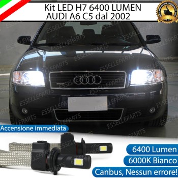Kit Full LED H7 6400 Lumen 6000K bianco Abbaglianti AUDI A6 C5 DAL 2002 IN POI