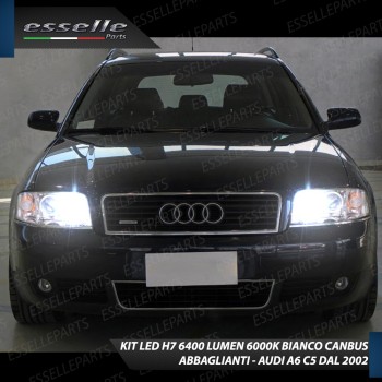 Kit Full LED H7 6400 Lumen 6000K bianco Abbaglianti AUDI A6 C5 DAL 2002 IN POI