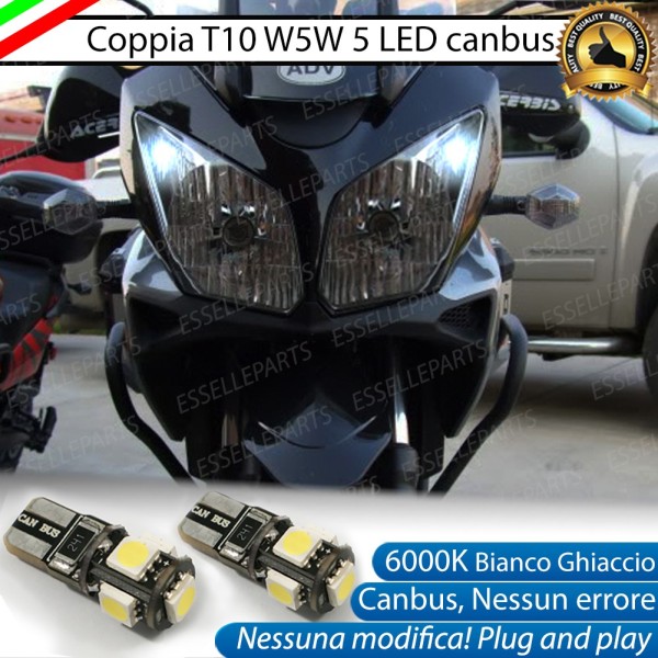 Luci posizione T10 5 LED Canbus per SUZUKI V- Strom 650 2008-2011 Traveller ABS