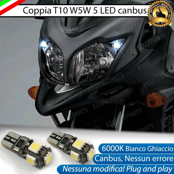 Luci posizione T10 5 LED Canbus per SUZUKI V- Strom 650 2015-2017 XT ABS