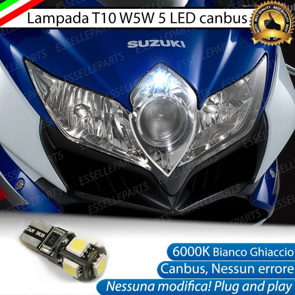 Luce posizione T10 5 LED Canbus per SUZUKI GSX R 600 2008-2010