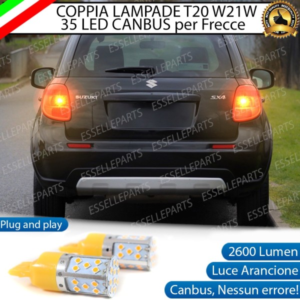 Coppia Lampade T20 WY21W 35 LED CANBUS PER FRECCE DIREZIONALI POSTERIORI PER SUZUKI SX4