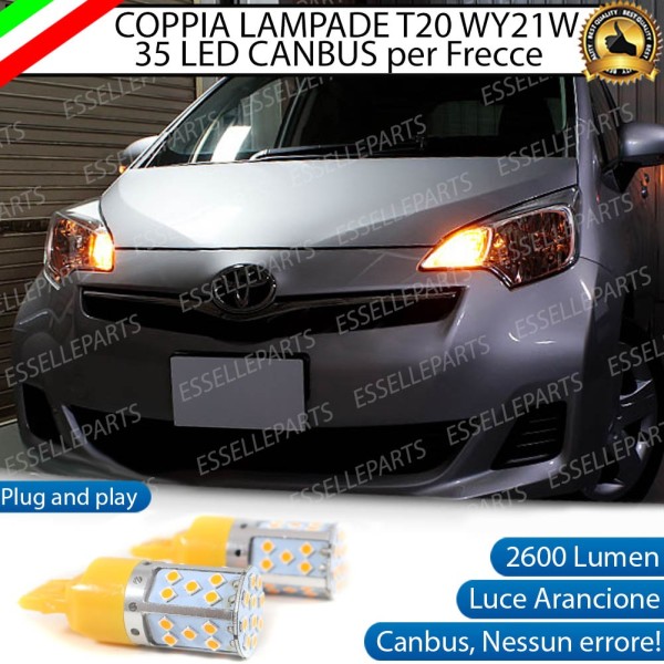 Coppia Lampade T20 WY21W 35 LED CANBUS PER FRECCE DIREZIONALI Anteriori PER TOYOTA VERSO S
