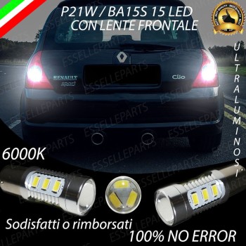 Lampade LED Retromarcia Da 15 LED Canbus 6000K con lente Renault Clio 2 Restyling