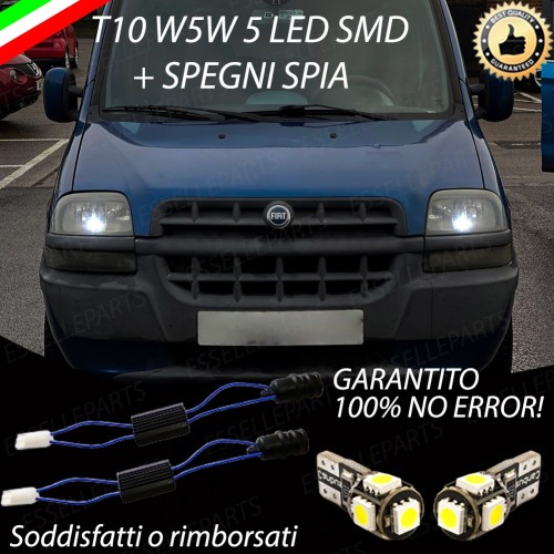 Coppia Luci Posizione 5 LED Per Fiat Doblo Canbus 6000K Bianco Ghiaccio