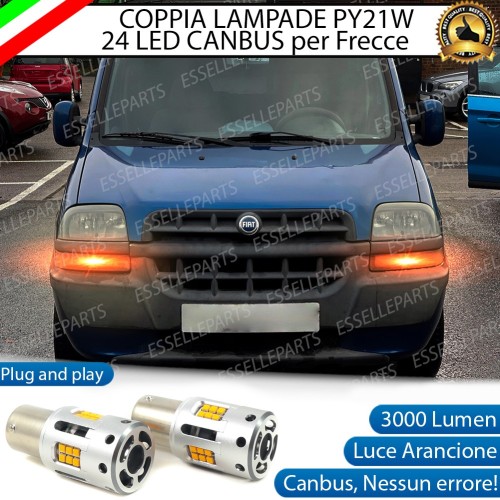 Coppia Frecce Anteriori PY21W 24 LED Canbus 3.0 per FIAT DOBLO' I