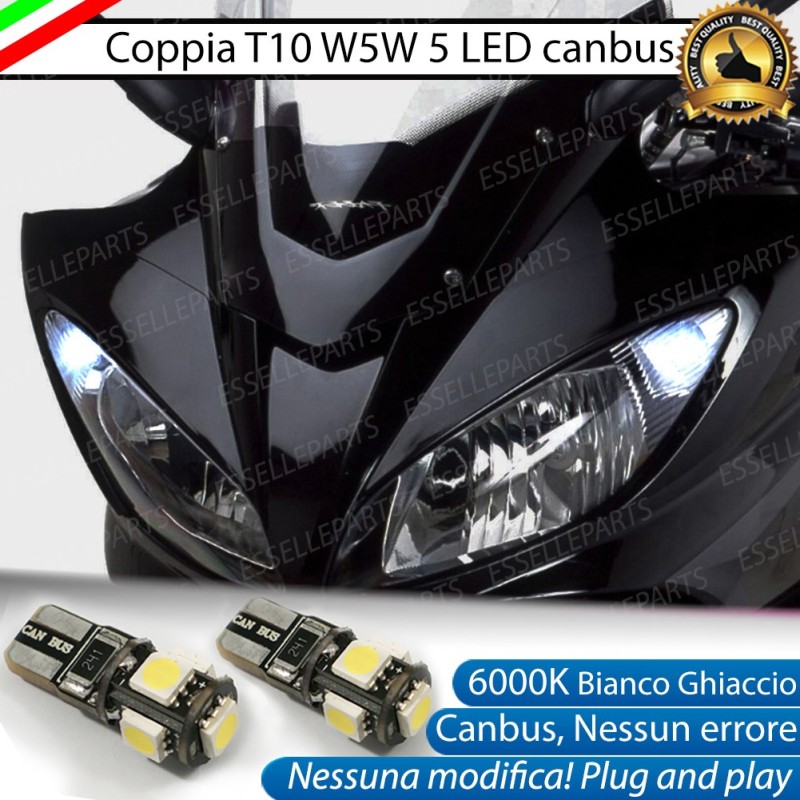 COPPIA LUCI POSIZIONE LED PER YAMAHA FZ1 1000 N T10 W5W CANBUS