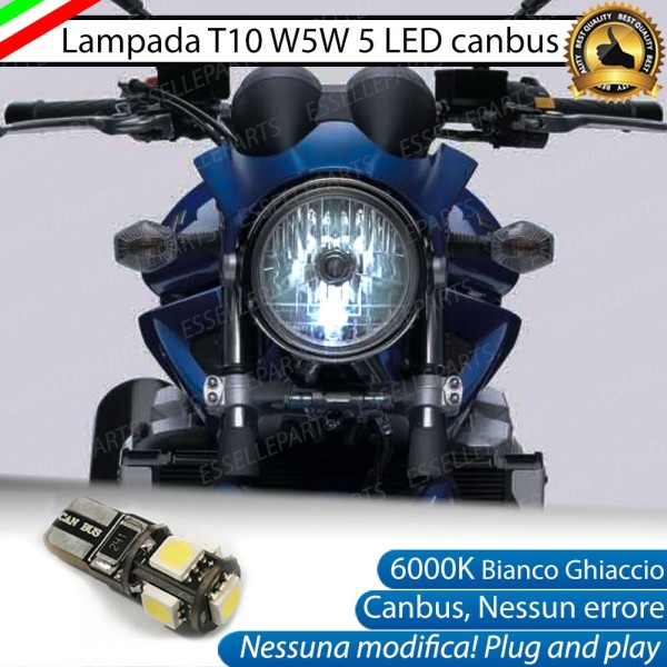 Luce posizione T10 5 LED Canbus per SUZUKI GSF 650 Bandit 2006-2011