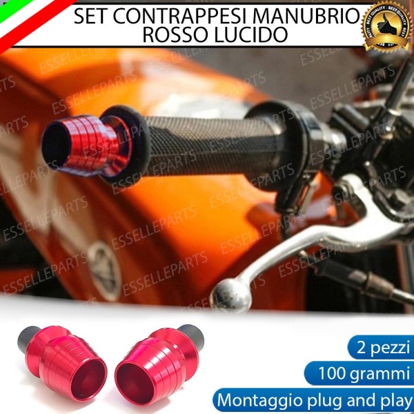 Contrappesi ROSSO Bilancieri Stabilizzatori in Metallo specifici per Manubrio TRIUMPH