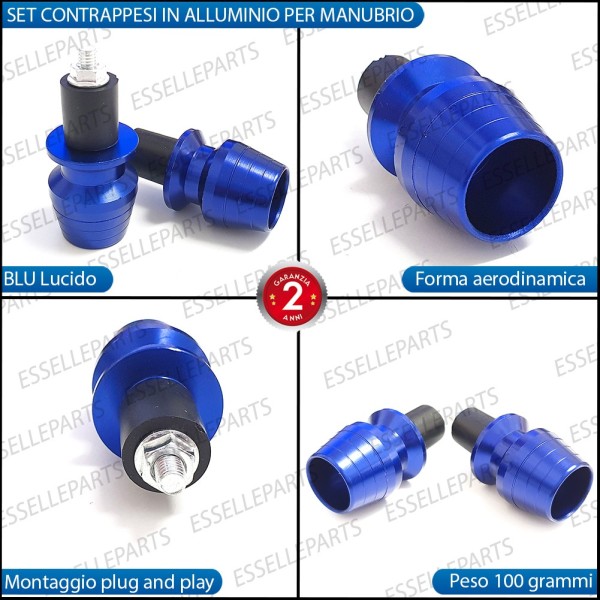 Contrappesi BLU Bilancieri Stabilizzatori in Metallo specifici per Manubrio TRIUMPH