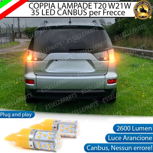 Coppia Lampade T20 WY21W 35 LED CANBUS PER FRECCE DIREZIONALI POSTERIORI PER MITSUBISHI OUTLANDER II RESTYLING