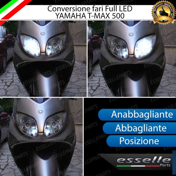 Conversione Fari Full LED per Yamaha T-Max 500 Lampade Ultra Compatte 6000K