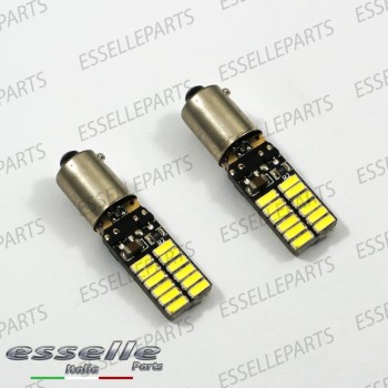 Coppia Lampade H6W 24 LED Canbus 6000K Bianco Ghiaccio